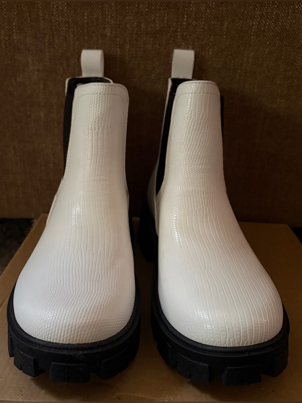 Brand new white Chelsea boots